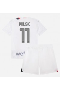 Fotbalové Dres AC Milan Christian Pulisic #11 Dětské Venkovní Oblečení 2023-24 Krátký Rukáv (+ trenýrky)